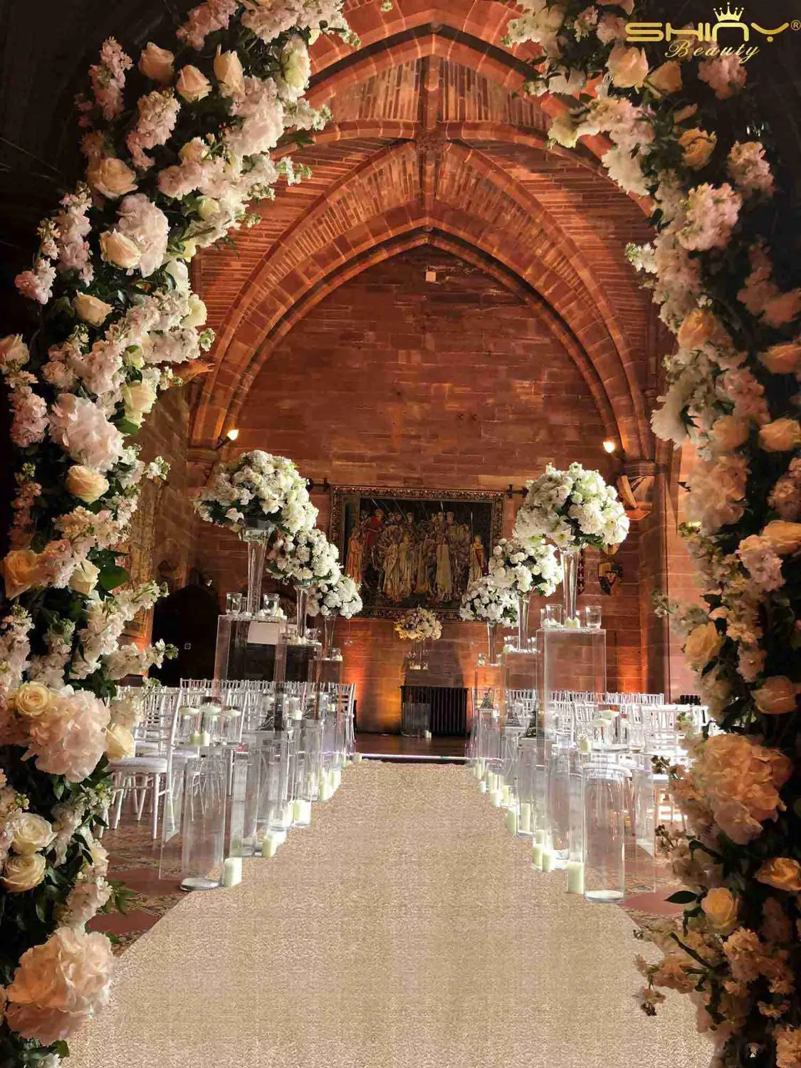

20ft Celebrity Champagne Carpet Garden Wedding Aisle VIP Party Floor Runner Decor Aisle Carpets Wedding Rugs New-M1211