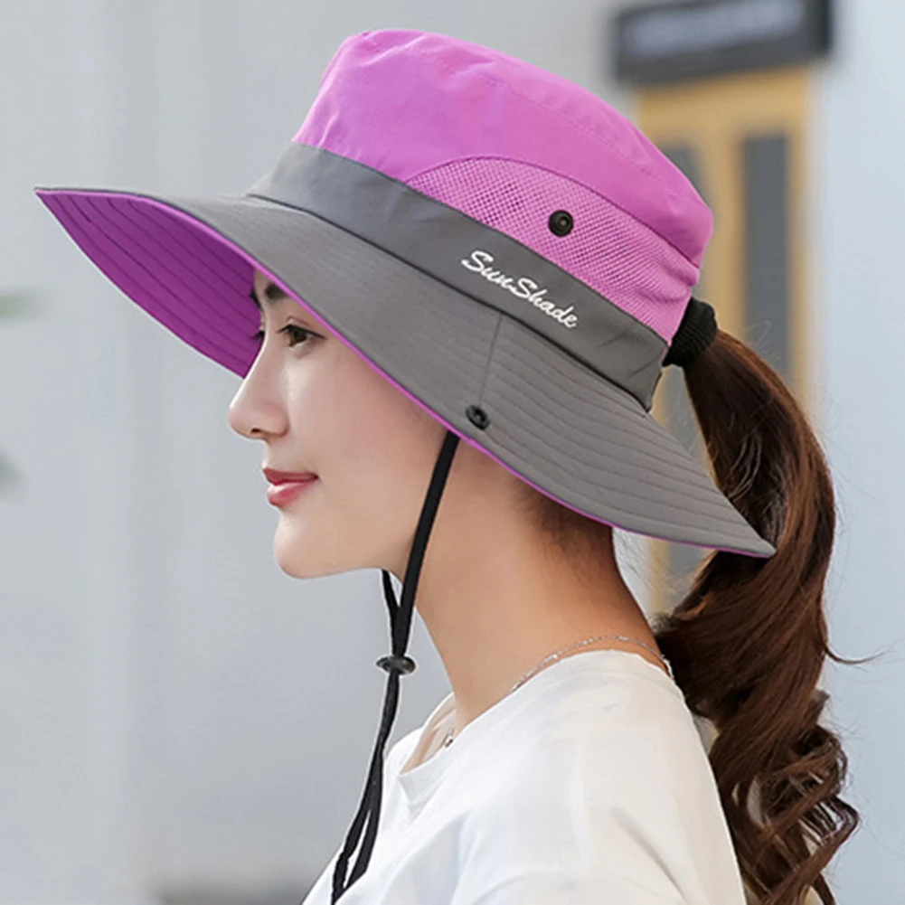 Unisex Summer Mesh Sun Hats Wide Brim 