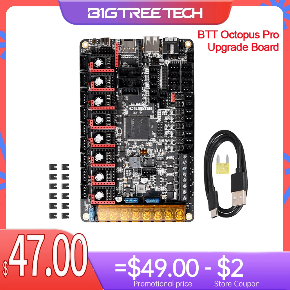 Материнская плата BIGTREETECH BTT OCTOPUS PRO V1.0 32-битная управления TMC2209 TMC5160 детали для