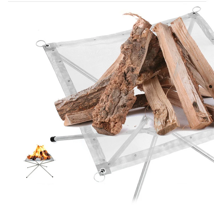 

Portable Outdoor Fire Pit Collapsing Stainless Steel Mesh Stove Fire Stand Frame for Camping Backyard & Garden with Storage Bag