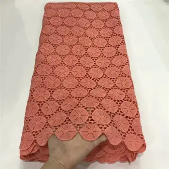 

New Design African Lace Fabric Guipure Lace French Net Laces Fabric With Orange High Quality African Swiss Voile Lace