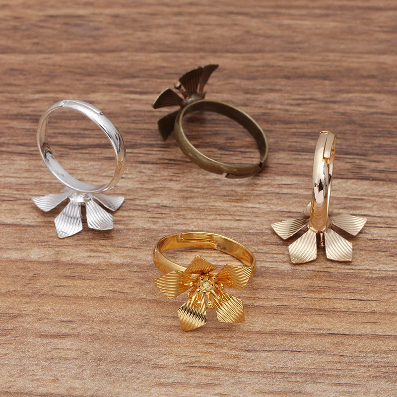 Kit Para Hacer Anillos DIY - 8 Bases De Acero Inoxidable Con Cabujones De Vidrio, Formas Cuadrada Y Redonda, Talla 7-8, Ideal Para Joyería Artesanal