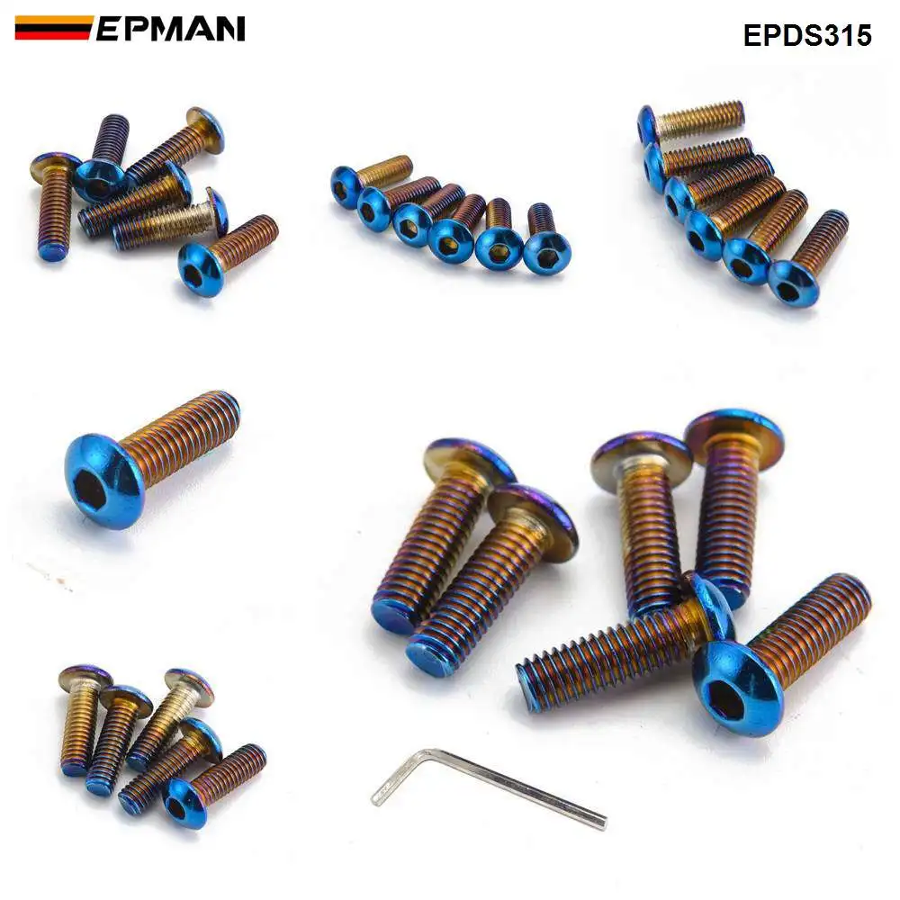 Epman 6 Pcs Verbrannt (Neochrome) Edelstahl Lenkrad Bolzen 