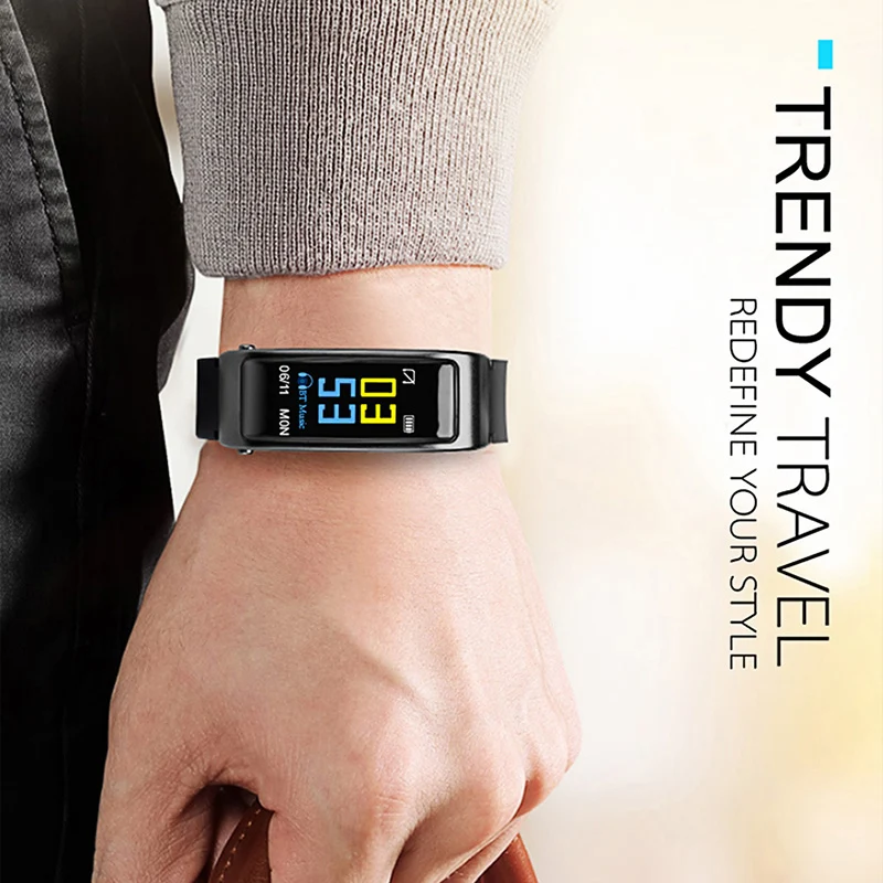 2-в-1 спортивные Смарт-часы беспроводные наушники bluetooth сердечного ритма крови Давление IP68 Водонепроницаемый смарт-браслет для iOS и Android