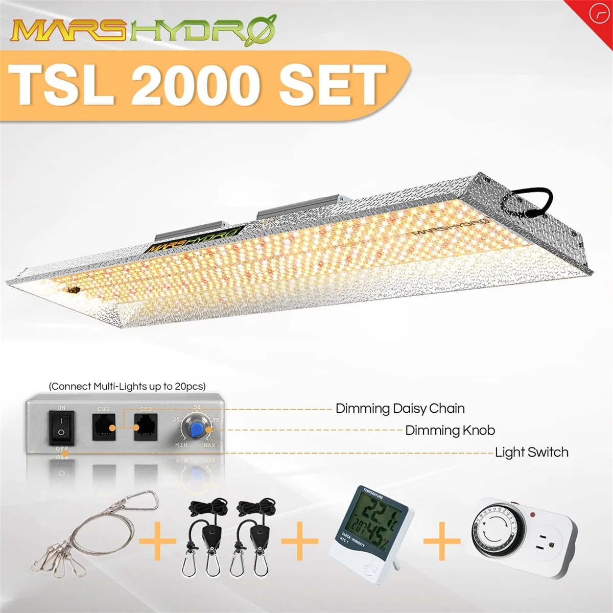 Mars Hydro TSL 2000W светодиоидная лампа с регулируемой яркостью Светодиодная для
