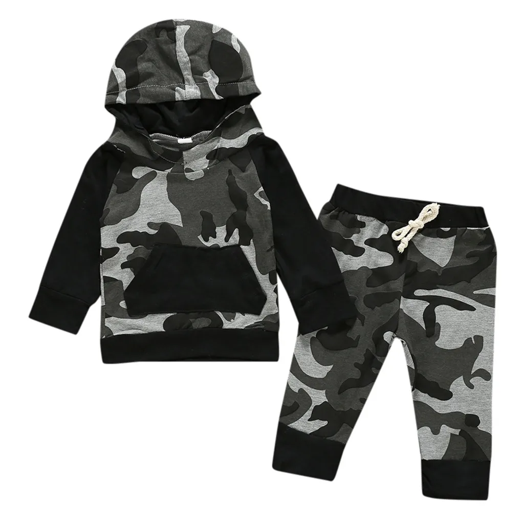 2 предмета, спортивный костюм для маленьких детей камуфляжная толстовка для мальчиков топы и штаны, комплекты одежды для детей Roupa, от 6 месяцев до 4 лет