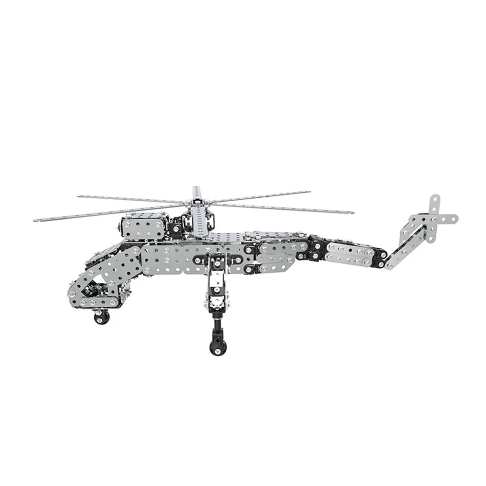  632 PCS DIY Assembling Lifting Helicopter Alloy Assembled Building Blocks Educational Toys DIY Unas