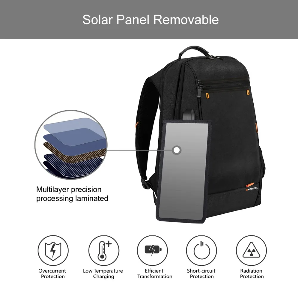 PULUZ Открытый Многофункциональный рюкзак с солнечной панелью Удобный Повседневный рюкзак для камеры Сумка для ноутбука для 3C/Dslr аксессуары