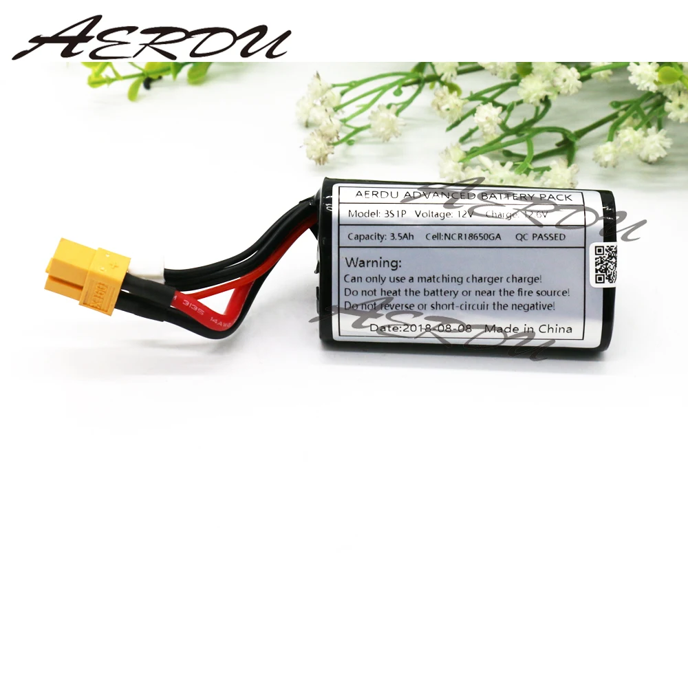 

AERDU 3S1P 3.5Ah 10.8V 11.1V 12.6V lithium ion battery pack For NCR18650GA UAV batteries Balance charger RC toy JST-XH XT60 10A