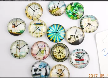

random Newme 2PCs Clock Glass Cabochon 20mm Flatback Dome Cabochon Embellishments Findings Fit DIY Accessories Jewelry