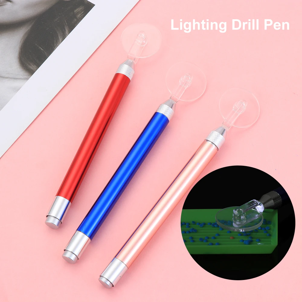Plastic Diamond Painting Drill Pen with LED Light for DIY Embroidery