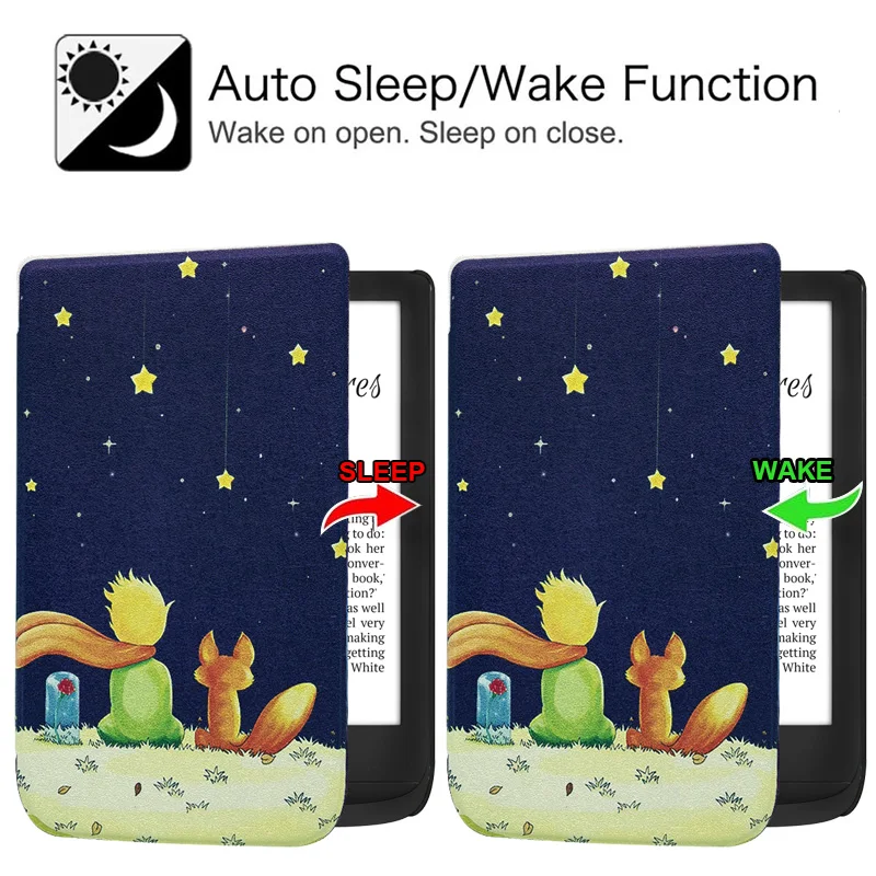 Ultra-thin Hard Case for Pocketbook Touch Lux 4/Touch HD 3/Basic lux 2 Cover fits Pocketbook 632/627/616 with Auto Sleep&Wake