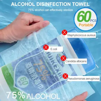 

60pcs Disinfection Alcohol Wipes Alcohol Disposable 75% Cleaning Wipes Family Travel Disinfection Alcohol Wipes Dropship TSLM1