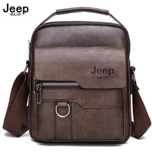 

JEEP BULUO Luxury Brand Men Crossbody Messenger Bags Business Casual Handbag Male Spliter Leather Shoulder Bag Large Capacity