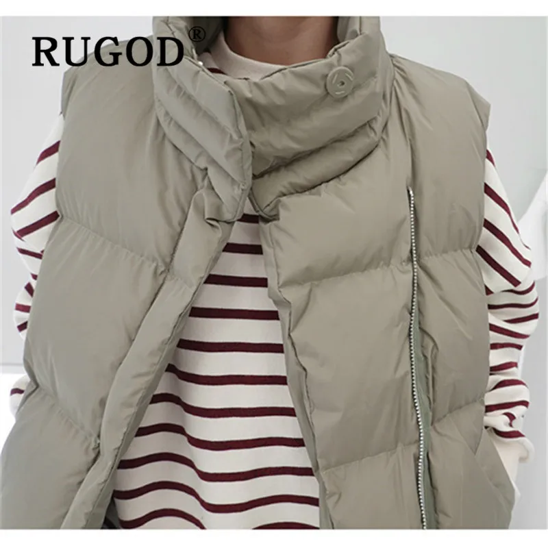 RUGOD, Осень-зима, стиль, шикарный, размера плюс, теплый жилет для женщин, без рукавов, куртка, трикотаж, Kpop, модная одежда