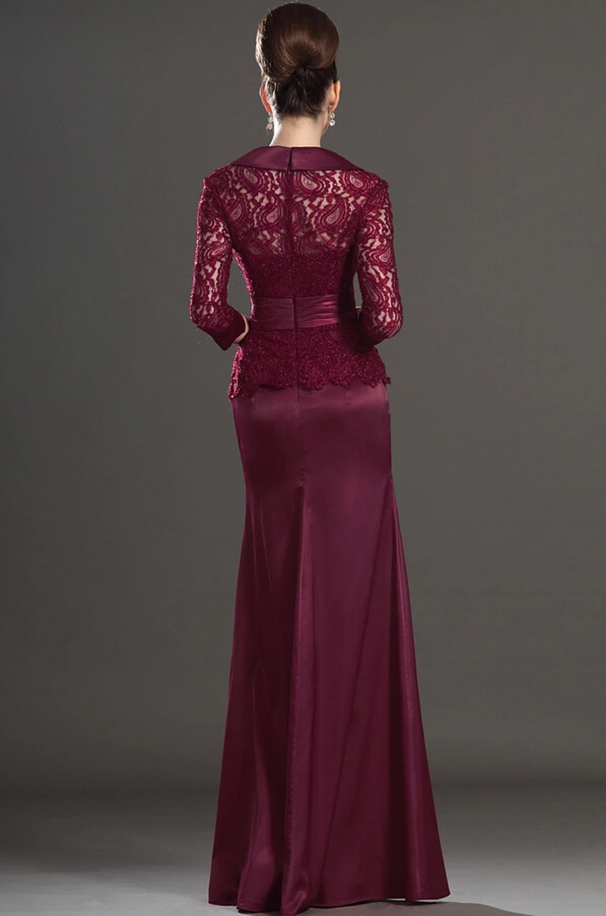 Vestido de noiva festa Мода три четверти рукав кружево длина до пола Невеста Мать невесты платья для свадеб