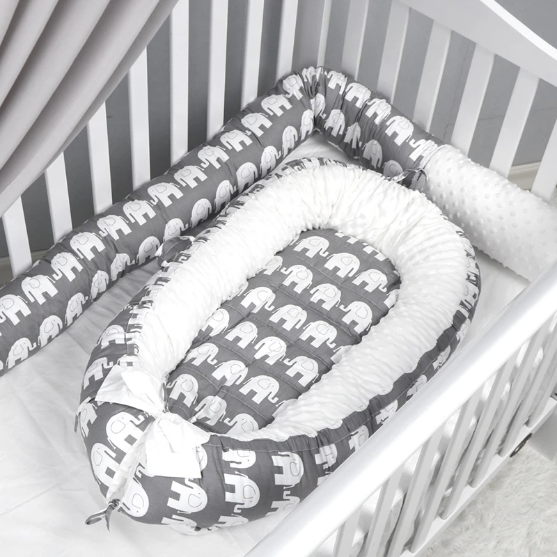 

Long Pillow for Kids Stuffed Elephant Toys 185CM Baby Bumper Crib Bed Protector Cotton Sofa Cushion Child Crib Round Pillow