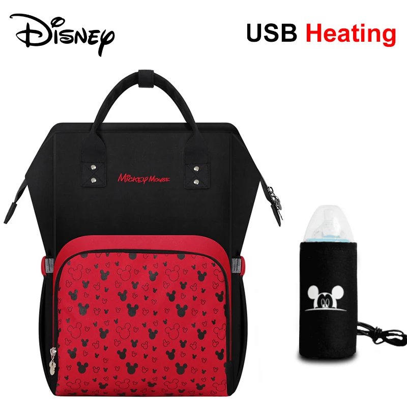 Сумка для подгузников disney, рюкзак, USB бутылочка, изоляционные сумки, Минни, Микки, большая емкость, для путешествий, Оксфорд, для кормления ребенка, Мумия, сумочка - Цвет: 4