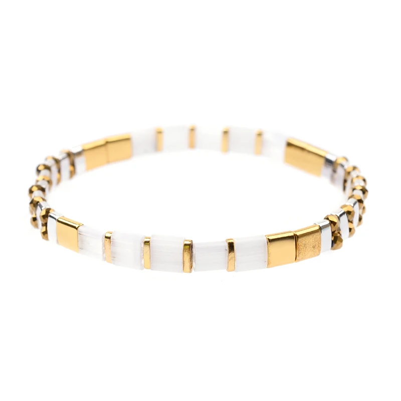 BOJIU 24 Colors Bohemian Miyuki Tila Beads Bracelets For Women Jewelry Gold Delica Beads Summer Beach Bracelet Lady Gift BC355 - Окраска металла: Multicolor 7