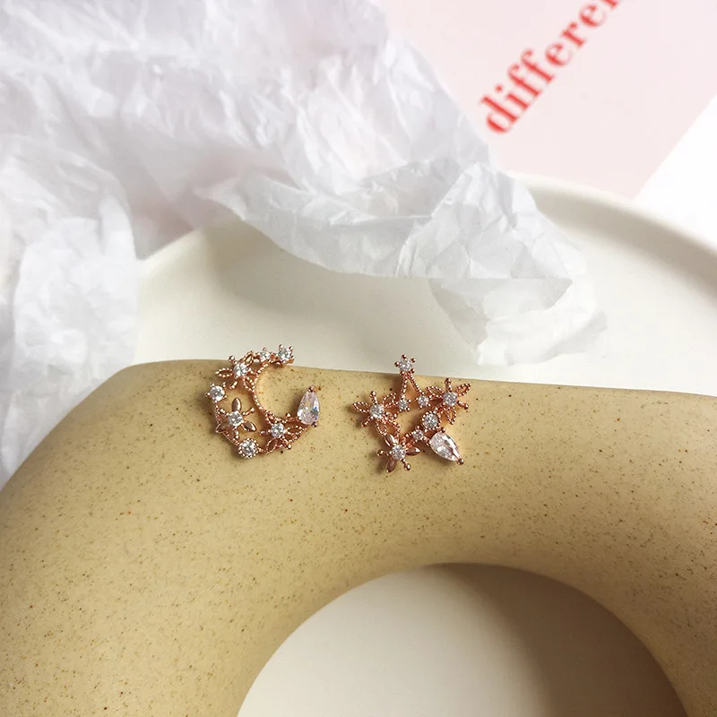 S925 needle новые асимметричные серьги-капельки для женщин модные нежные циркониевые красивые серьги-гвоздики ювелирные изделия серьги Подарки