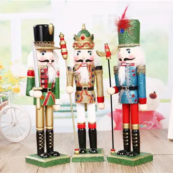 

Desktop Figurines Wooden Nutcracker Doll Soldier Miniature Figurine Vintage Handcraft Puppet Ornaments Home Decorations Supplies
