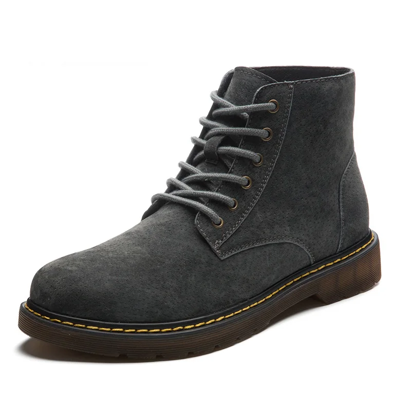 FONIRRA/ г. Зимние мужские ботинки челси с острым носком ботильоны на шнуровке Высококачественная Мужская обувь в британском стиле 577 - Цвет: Gray