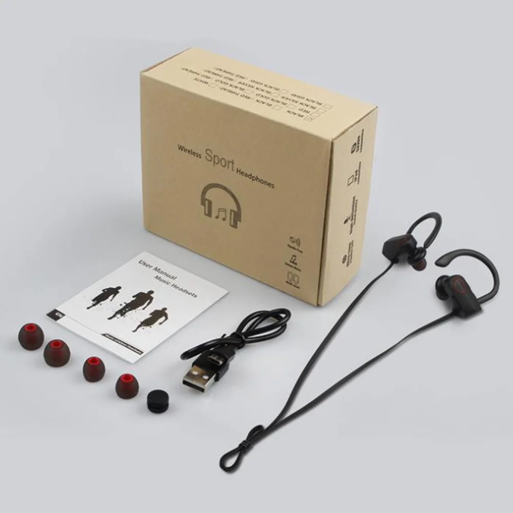 Stereo Bluetooth Earphone Wireless Sports Earhook Earpieces Headset with Microphone for Xiaomi Samsung iPhone Huawei ear phones