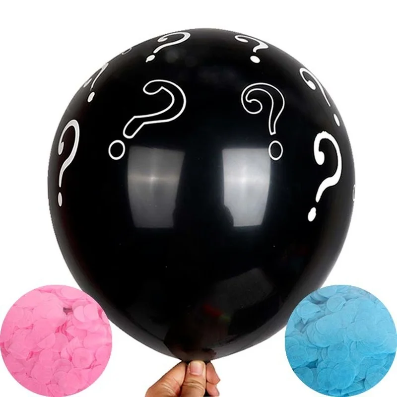 

20pack 18" Black Boy Girl Gender Reveal Balloon Kit with Pink Blue Confetti for Baby Shower Christmas Decorations Easter