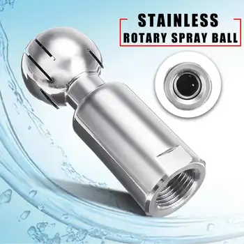 

1/2 Inch Stainleess Rotary Spray Ball Sanitary Female Thread CIP Tank Cleaning Head 360 Degree Coverage Wash Fitting Bathroom