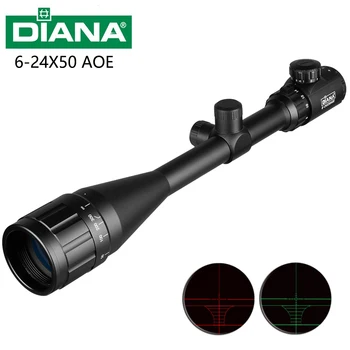 baratas Diana 6-24x50 Aoe Escopos De Caça Rifle óptico Escopo Longo Olho Alívio Rifle Scope Sniper Engrenagem Para Airsoft Rifle