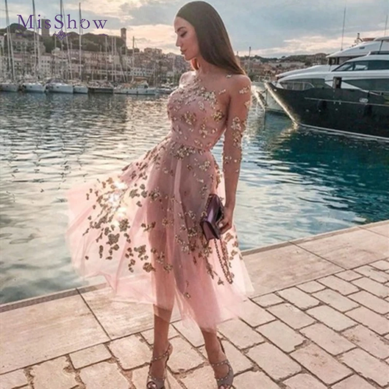 Mishow высокое качество Rosa delusion вечернее платье 2019 трапециевидной формы для женщин