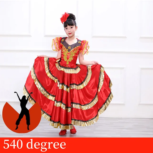 Spanish Dress Flamenco Dance Skirt 