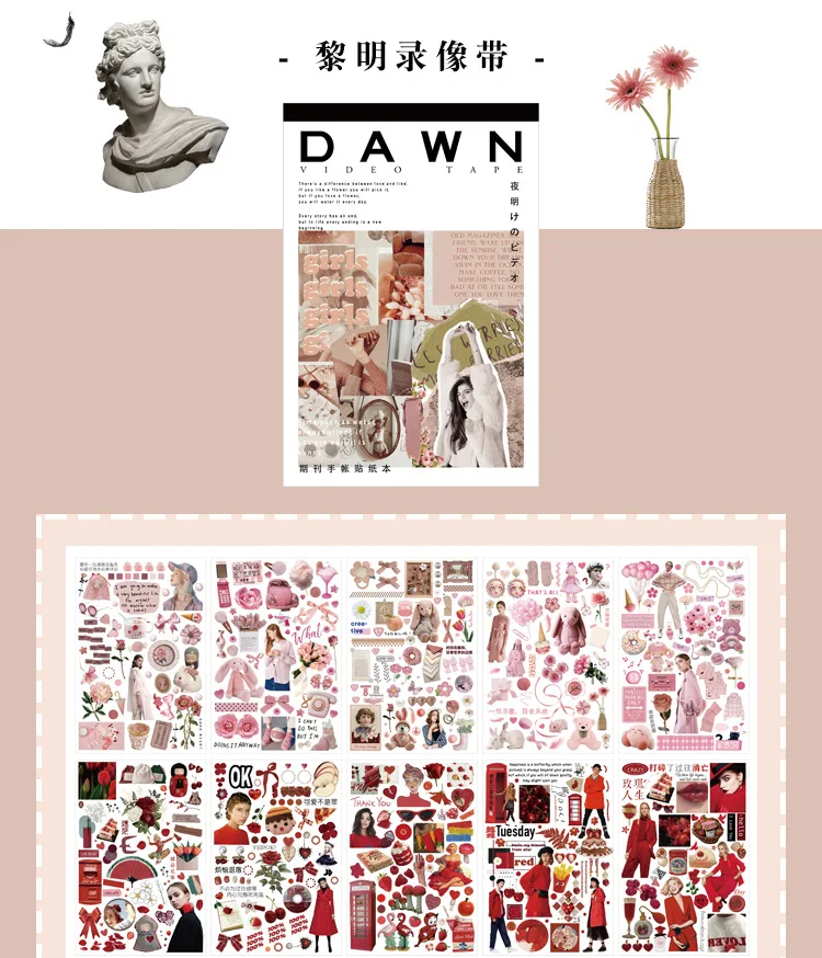 50 Pezzi Kit Scrapbooking - Adesivi Decorativi, Nastri, Forbici Per Album Foto, Diari, Lavoretti Fai Da Te