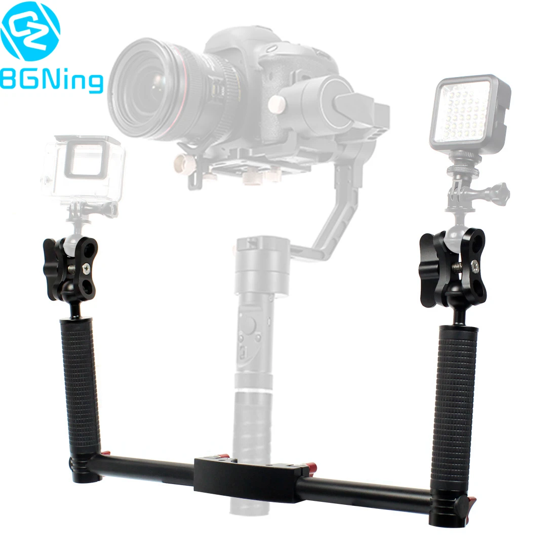 

Dual Handheld Grip Stabilizer Mount for DJI Ronin S for zhi yun Crane2 Pro Gimbal SLR Camera Holder With Butterfly Clips Adapter