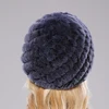 2025 Outdoor Winter Good Elastic Real Fur Hat Women Knitted Natural Rex Rabbit Fur Skullies Cap Warm Soft Real Fur Beanies Hats 3