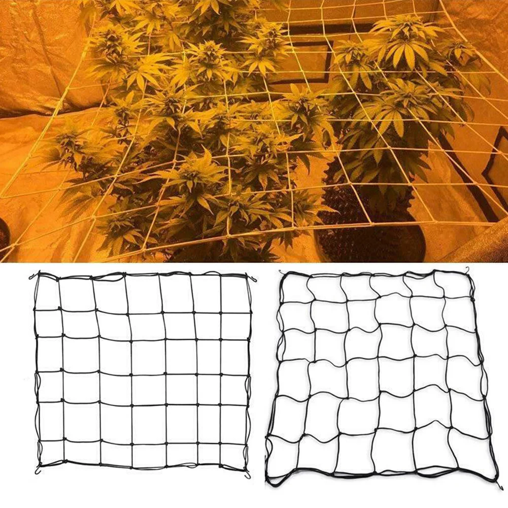Tents Garden Elastic Netting Plant Home Mesh Bean Trellis Fence Practical Knitting Flexible Farm Steel Hooks