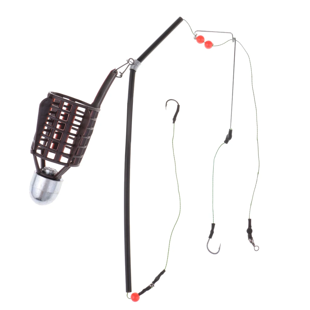 Carp Fishing Bait Feeder Basket Holder Fishing Lure Cage with Line Hooks Fishing Feeders Basket 20g 30g 40g