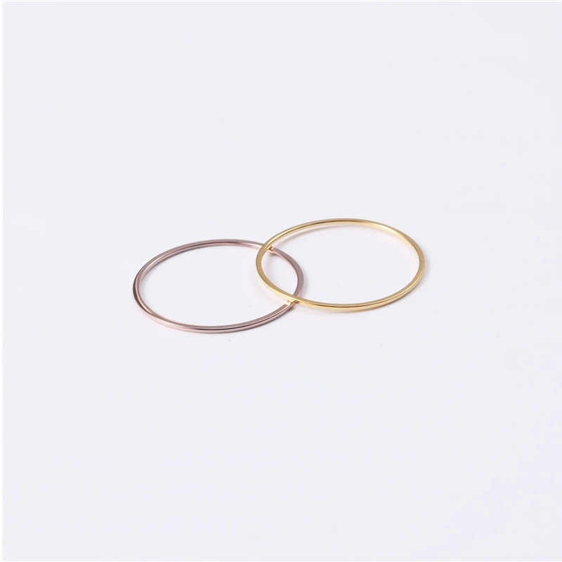 Thin Titanium Steel Silver color Couple Ring Simple Fashion Rose Gold Color Finger Ring For Women and Men mens gifts couple rings fashion rings fashion ring finger rings titanium steel rings metal rings