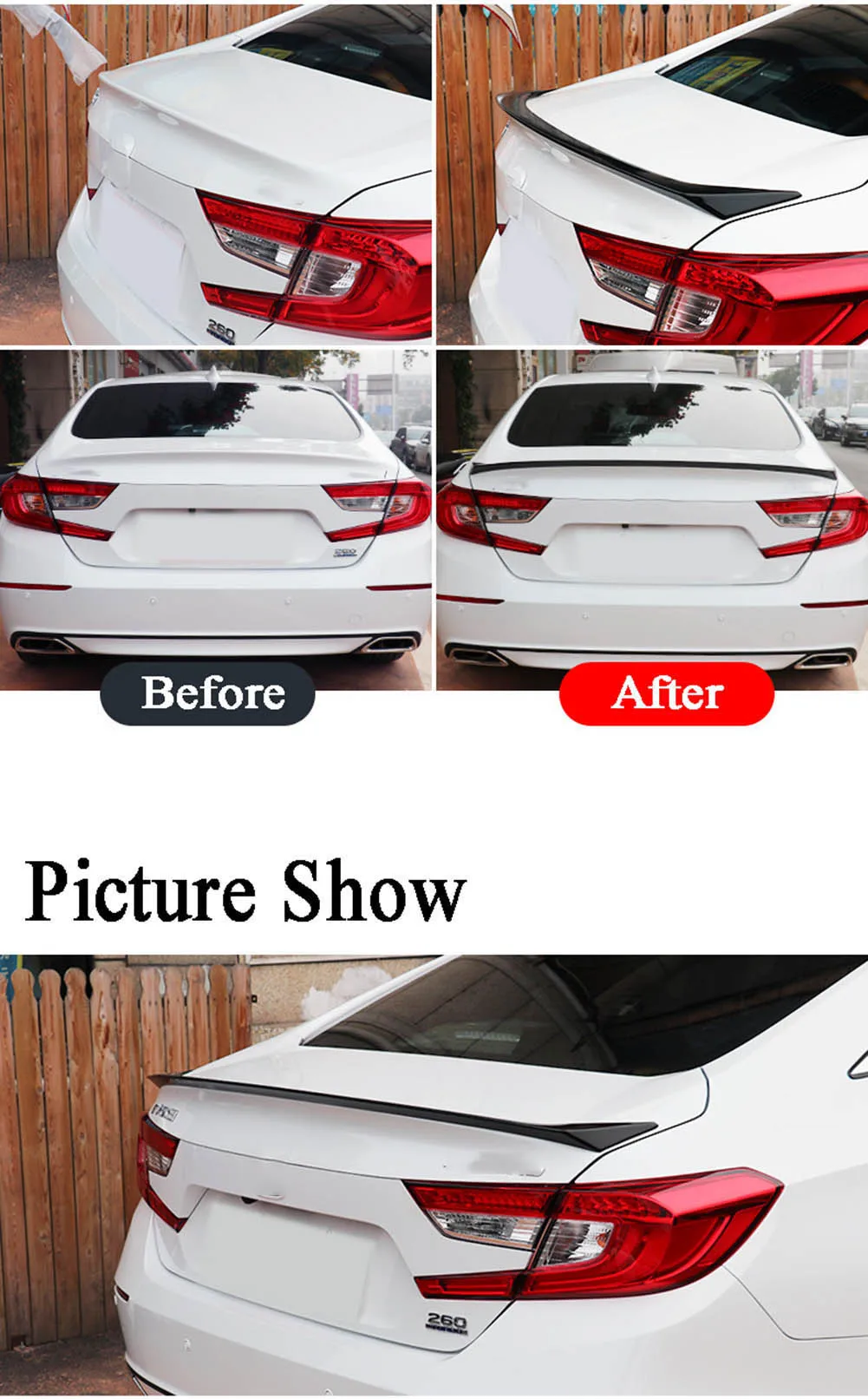 Для Honda Accord 10th ABS спойлер заднего багажника, крыла для губ