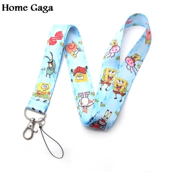 

20pcs/lot Homegaga Patrick star cartoon 90s vintage lanyards neck straps phones keys cameras id card holders keychain D1873