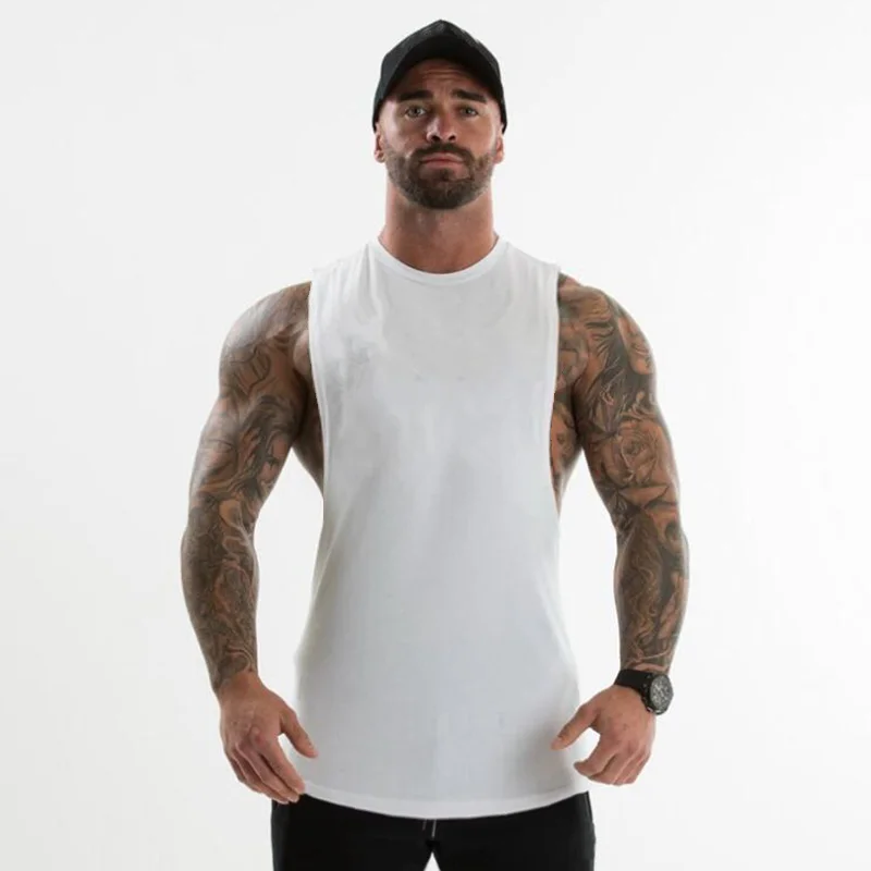 Dropped Armholes Gym Tank Tops 