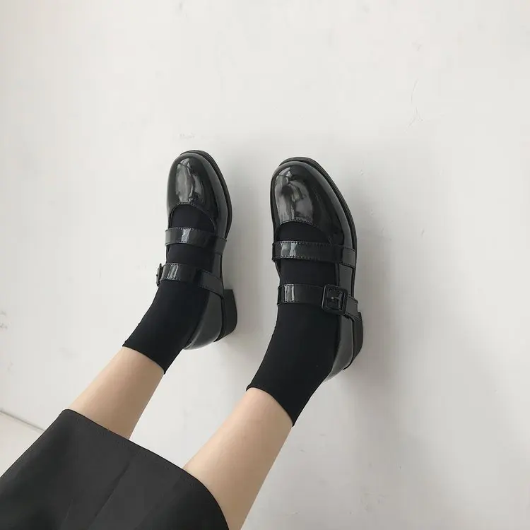 

2019 Autumn New Style Korean-style Versatile Straight-line Buckle Flat Low Heel Low-Cut Casual Comfortable Mary Jane Shoes Women