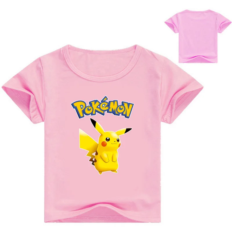 Children Clothes Summer Short Tee pokemon go 3D Cartoon Printed T shirt For Boys Girls Popular pikachu Kids Boy Tshirt