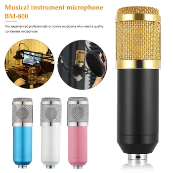 

BM 800 microphone noise reduction condenser recorder with shock mount for broadcasting, broadcasting, singing and recording KTV