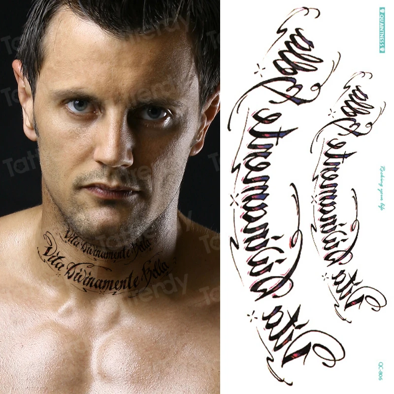 Words Chest Tattoos For Men