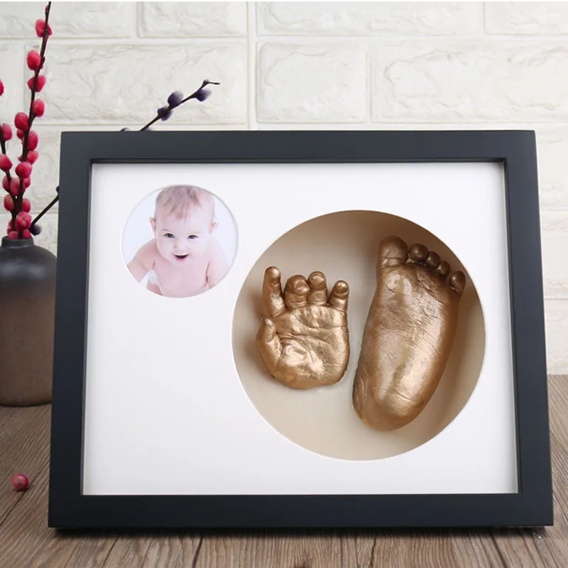 Tanie 3D DIY noworodka ręcznie stóp formy ramka na zdjęcia dziecko