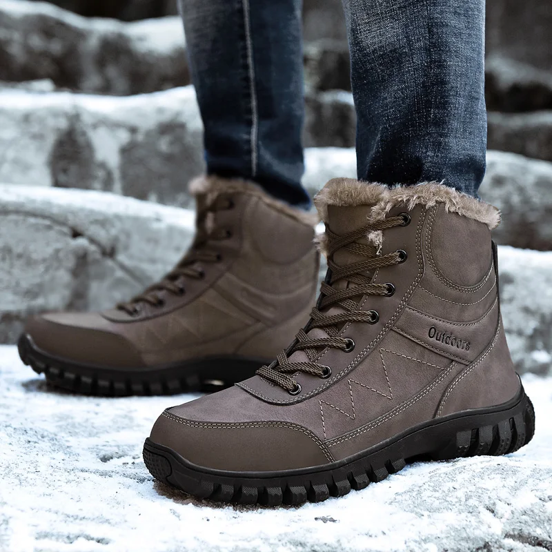Модные бархатные мужские зимние ботинки Botas Masculinas уличные для катания на лыжах