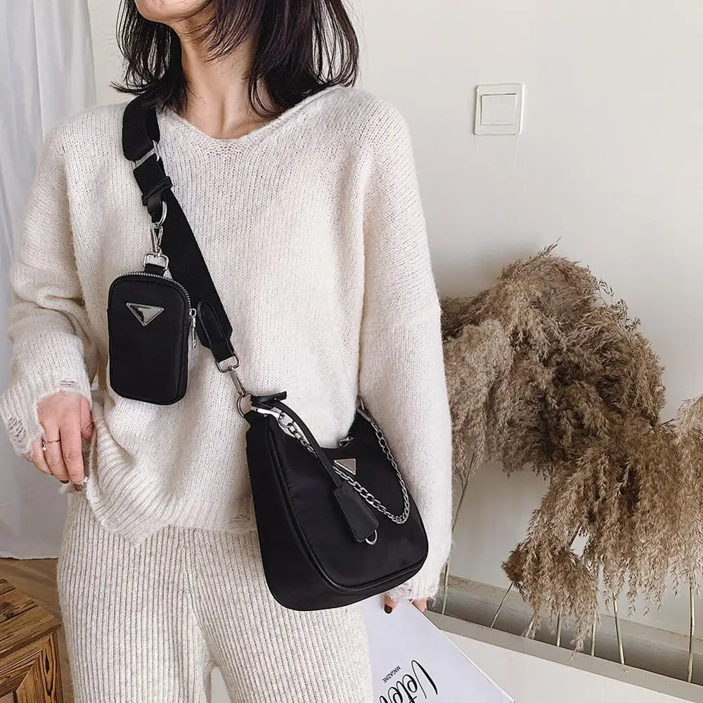 Bolso cruzado a la moda para mujer, bandolera de un solo hombro, impermeable, tela Oxford, sencillo, para tarjetas