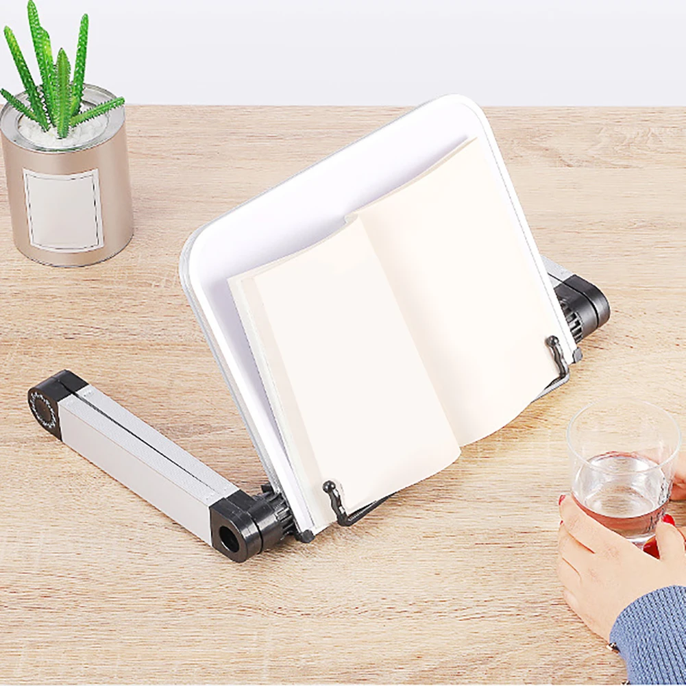 

Aluminium Alloy Metal 360 Degree Adjustable Book Reading Shelf Stand Paper Magazine Reading Bookshelf Table Laptop Holder