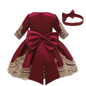 

Court style Baby Dress Big bow ttutu Christening Gown Girls Clothes Birthday Princess Infant Christmas Party Costume